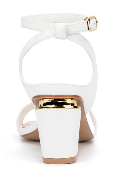 Torgeis Candida Ankle Strap Block Heel Sandal In White