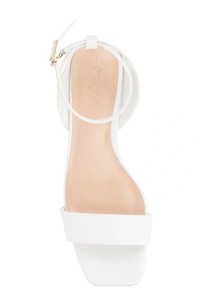 Torgeis Candida Ankle Strap Block Heel Sandal In White