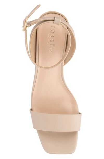 Torgeis Candida Ankle Strap Block Heel Sandal In Beige