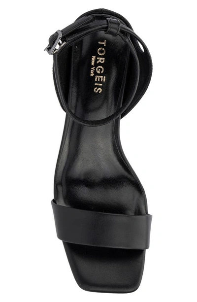 Torgeis Candida Ankle Strap Block Heel Sandal In Black