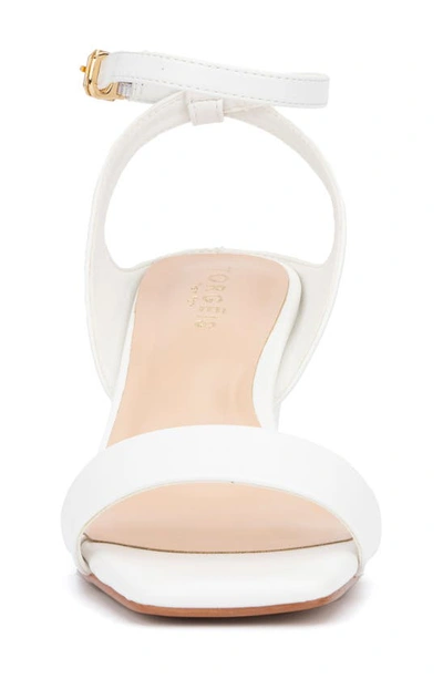 Torgeis Candida Ankle Strap Block Heel Sandal In White