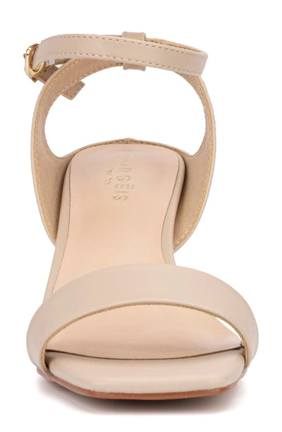 Torgeis Candida Ankle Strap Block Heel Sandal In Beige