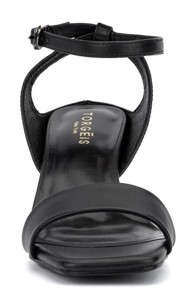 Torgeis Candida Ankle Strap Block Heel Sandal In Black