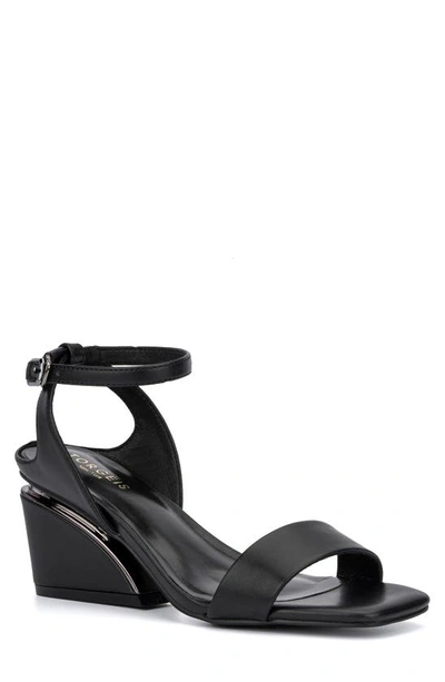 Shop Torgeis Candida Ankle Strap Block Heel Sandal In Black