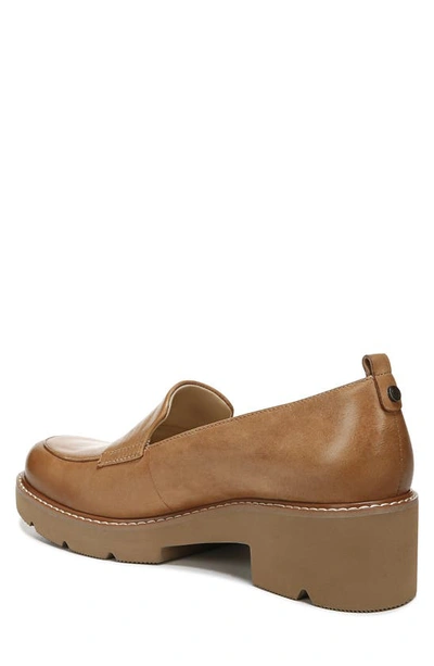Naturalizer Darry Womens Lugged Sole Slip On Loafer Heels In Toffee