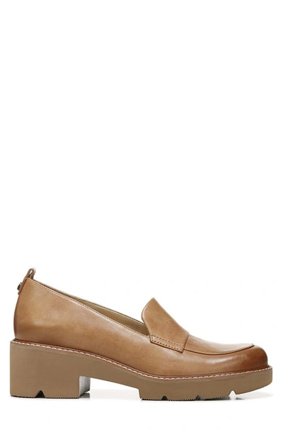 Naturalizer Darry Womens Lugged Sole Slip On Loafer Heels In Toffee