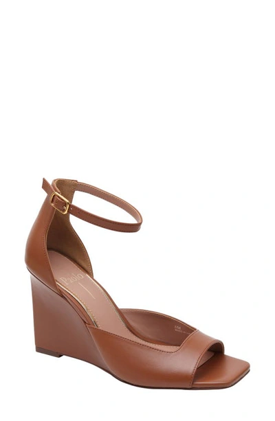 Shop Linea Paolo Gabriel Ankle Strap Wedge Sandal In Cognac