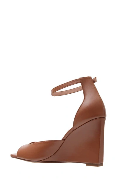 Shop Linea Paolo Gabriel Ankle Strap Wedge Sandal In Cognac