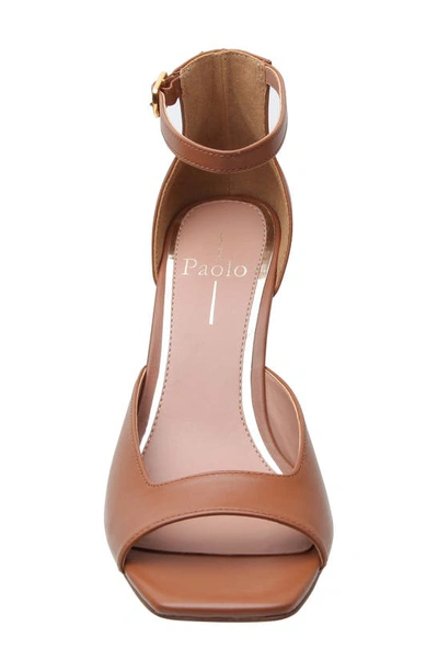 Linea Paolo Ankle Strap Wedge Sandal In Cognac