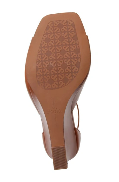 Linea Paolo Ankle Strap Wedge Sandal In Cognac