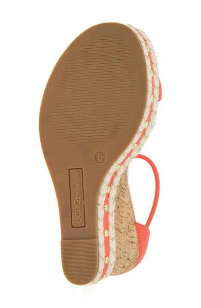 Shop Bcbgeneration Narida Espadrille Platform Wedge Sandal In Hot Peach