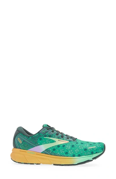 Shop Brooks Ghost 14 Running Shoe In Bright Green/ Gables/ Gold