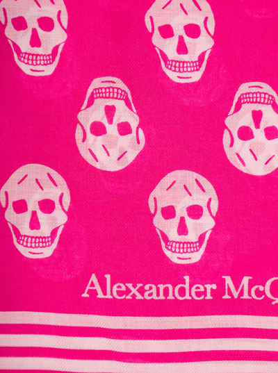 Shop Alexander Mcqueen Womans Pink Modal Scarf Modal