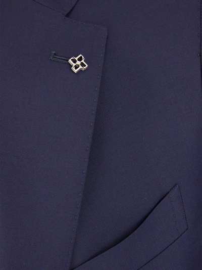 Shop Tagliatore Wool Suit In Navy Blue