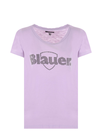 Shop Blauer T-shirt  In Cotone In Glicine