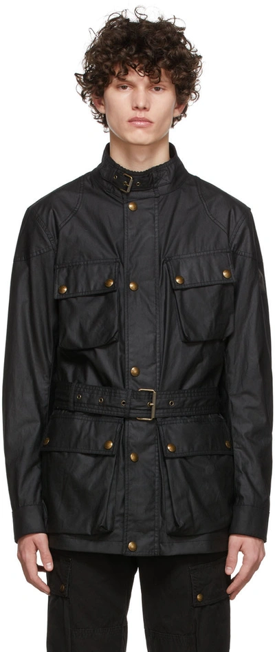 Shop Belstaff Black Trialmaster Jacket In 90000 Black