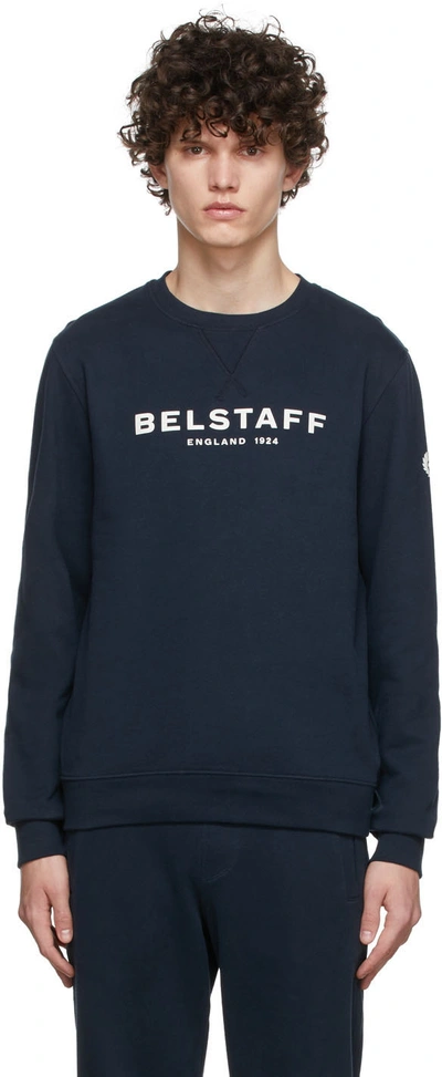 Shop Belstaff Navy  1924 Sweatshirt In 8126 Dark Ink/off Wh