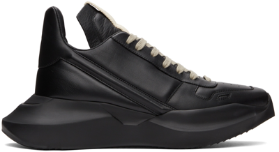 Shop Rick Owens Black Geth Sneakers In 999 Black