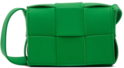 Shop Bottega Veneta Green Mini Cassette Bag In 3722 Parake