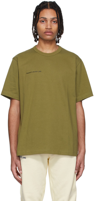 Shop Helmut Lang Green Cotton T-shirt In Fern