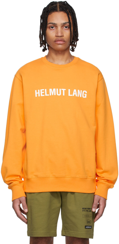 Shop Helmut Lang Orange Cotton Sweatshirt In Apricot
