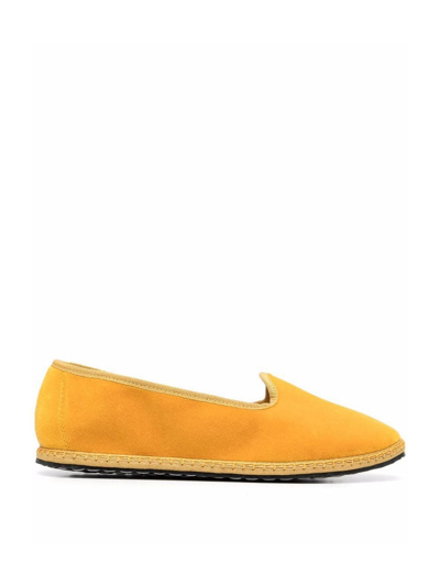 Shop Vibi Venezia Stitch-trim Slip-on Slippers In Yellow