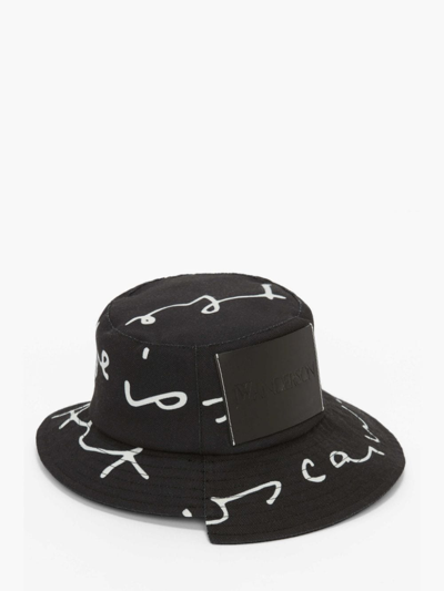 Shop Jw Anderson Oscar Wilde Capsule: Asymmetric Bucket Hat In Black
