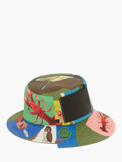 Shop Jw Anderson Oscar Wilde Capsule: Asymmetric Bucket Hat In Green
