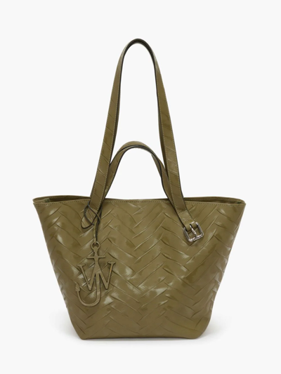 Shop Jw Anderson Double Handle Belt Tote In Green