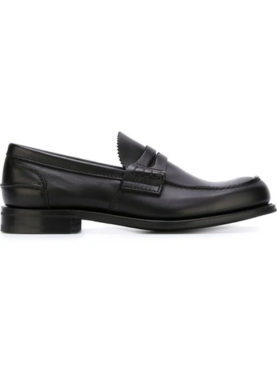 Church's Tunbridge Fume Navy Loafers In Black