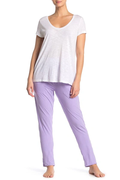 Shop Aqs Soft Knit Lounge Pants In Lavender