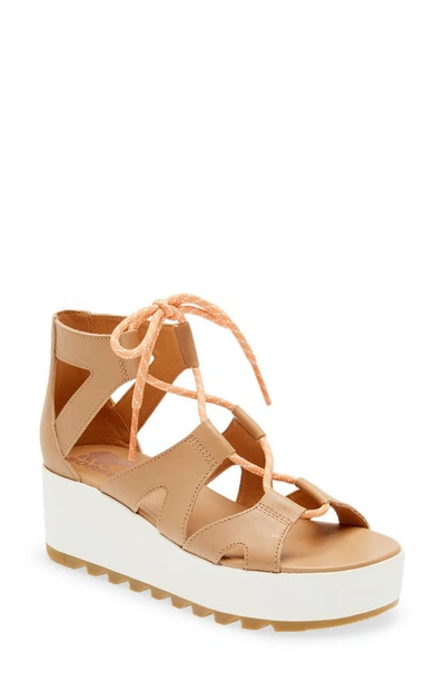 Shop Sorel Cameron Platform Gladiator Sandal In Honest Beige Gum 17