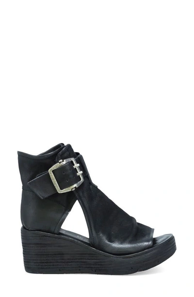 As98 Naya Wedge Sandal In Black Black