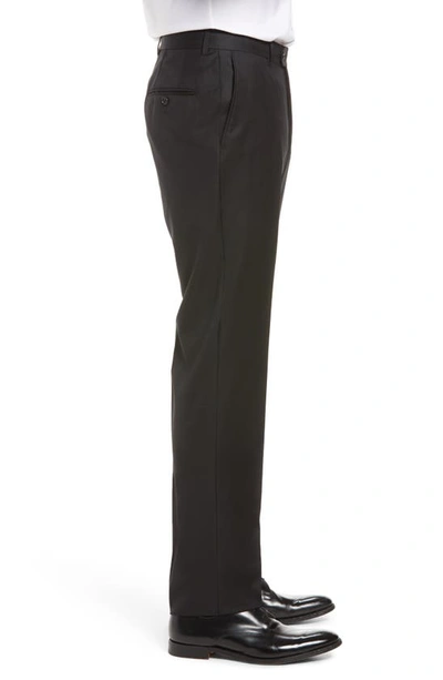 Shop Hickey Freeman Honeyway Flat Front Dress Pants In Black