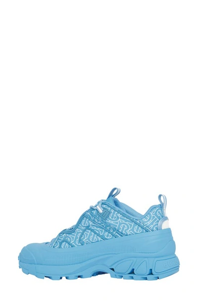 Shop Burberry Arthur Tb Monogram Print Nylon Sneaker In Blue Topaz Ip Patt