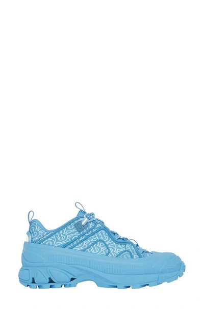 Shop Burberry Arthur Tb Monogram Print Nylon Sneaker In Blue Topaz Ip Patt