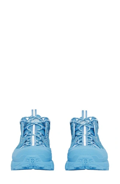 Shop Burberry Arthur Tb Monogram Print Nylon Sneaker In Blue Topaz Ip Patt