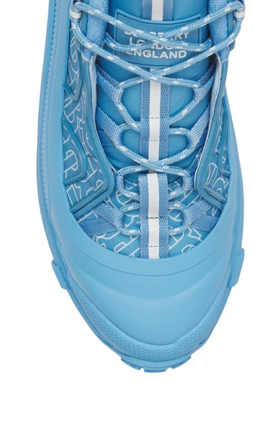 Shop Burberry Arthur Tb Monogram Print Nylon Sneaker In Blue Topaz Ip Patt