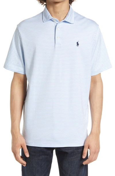 Shop Polo Ralph Lauren Classic Fit Stripe Polo In Elite Blue/ White