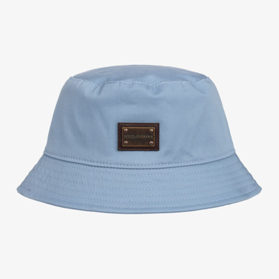Shop Dolce & Gabbana Boys Blue Bucket Hat