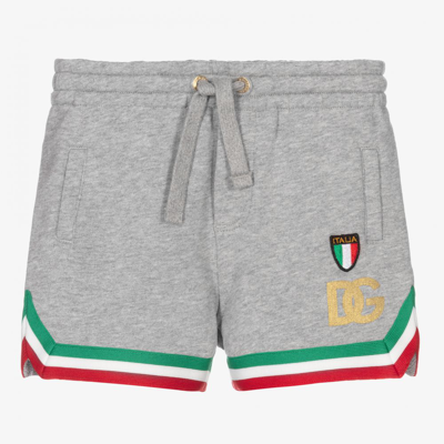 Shop Dolce & Gabbana Boys Grey Logo Shorts