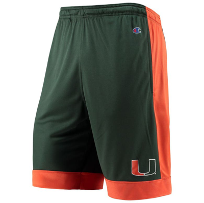 Shop Knights Apparel Green Miami Hurricanes Outline Shorts In Hunter Green