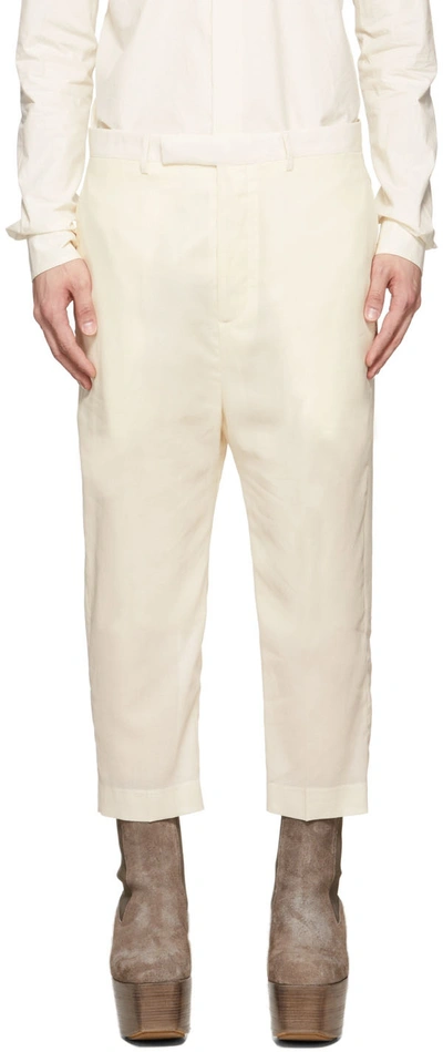 Shop Rick Owens Off-white Astaires Trousers In 21 Natural