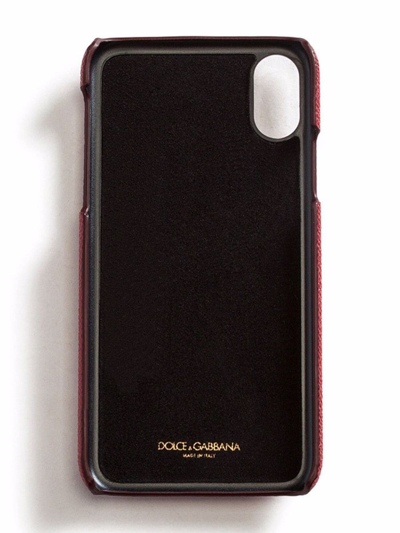Shop Dolce & Gabbana Applique-detail Leather Iphone X Case In Red
