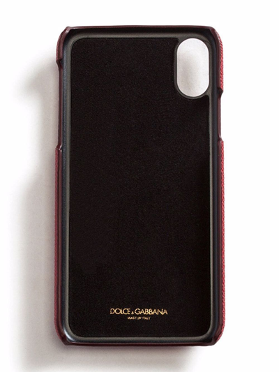 Dolce & Gabbana Applique-detail Leather Iphone X Case In Red