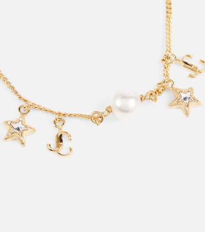 Shop Jimmy Choo Jc Charm Chain Anklet In Gold