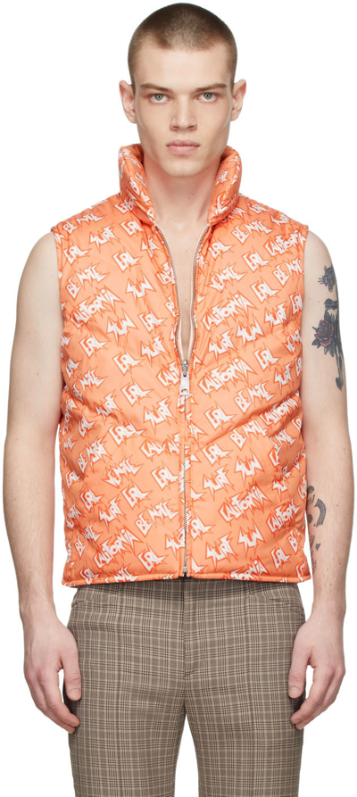 Shop Erl Orange Polyester Down Vest