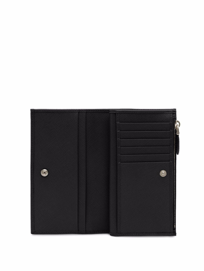 Shop Prada Triangle Logo Wallet In Black