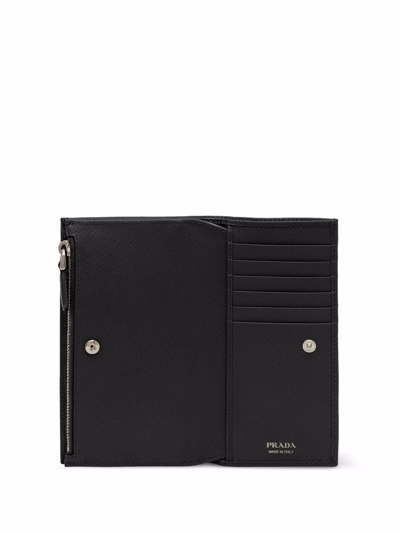 Shop Prada Triangle Logo Wallet In Black