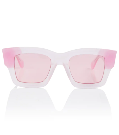 Shop Jacquemus Les Lunettes Baci Square Sunglasses In Multi-pink